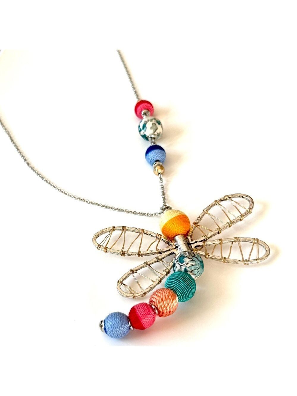 JJill Colorful Dragonfly Pendant Necklace New - Picture 5 of 7